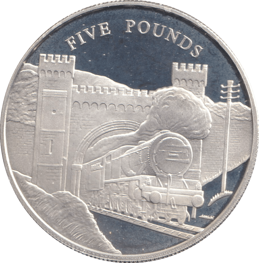 FIVE POUNDS SILVER PROOF 2004 JERSEY TRAIN COINS - Silver Proof - Cambridgeshire Coins