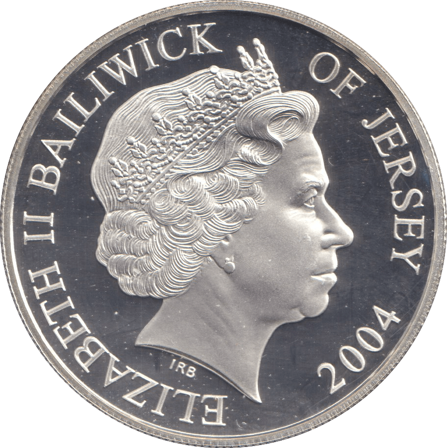 FIVE POUNDS SILVER PROOF 2004 JERSEY TRAIN COINS - Silver Proof - Cambridgeshire Coins