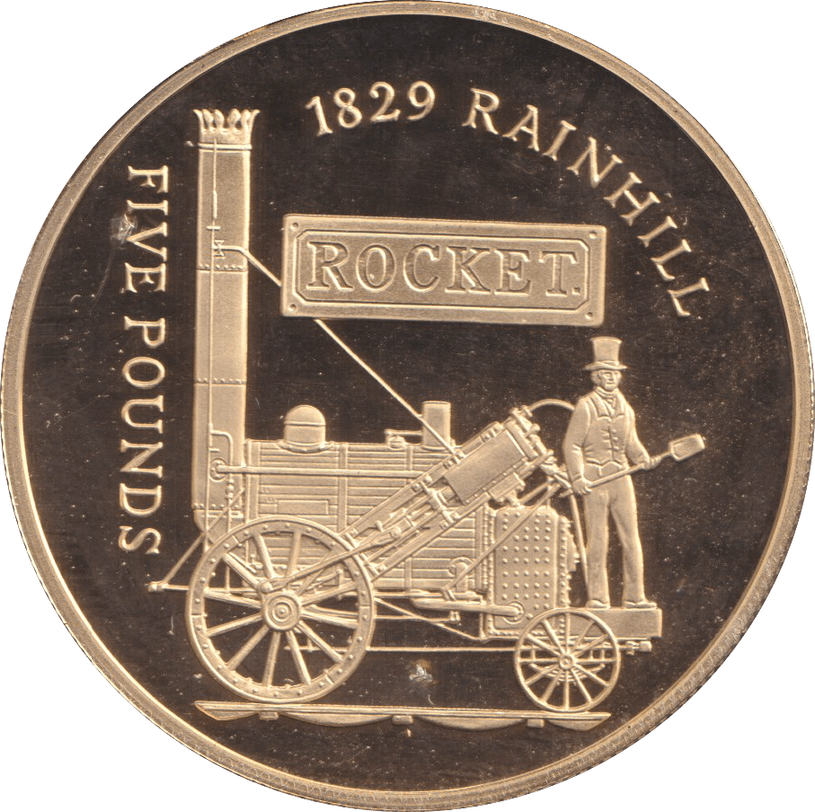 FIVE POUNDS SILVER PROOF 2006 ALDERNEY TRAIN COINS RAINHILL - Silver Proof - Cambridgeshire Coins