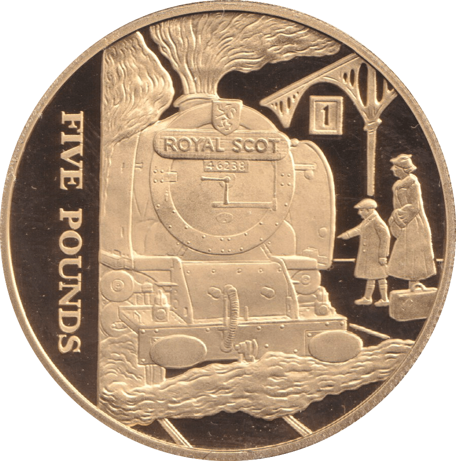 FIVE POUNDS SILVER PROOF 2006 ALDERNEY TRAIN COINS ROYAL SCOT - Silver Proof - Cambridgeshire Coins