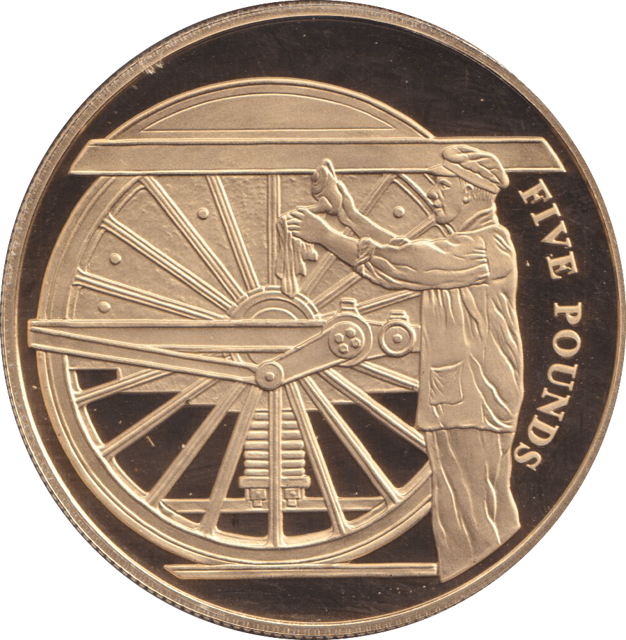 FIVE POUNDS SILVER PROOF 2006 ALDERNEY TRAIN COINS - Silver Proof - Cambridgeshire Coins