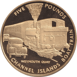 FIVE POUNDS SILVER PROOF 2006 GUERNSEY TRAIN COINS CHANNEL ISLANDS BOAT TRAIN - Silver Proof - Cambridgeshire Coins