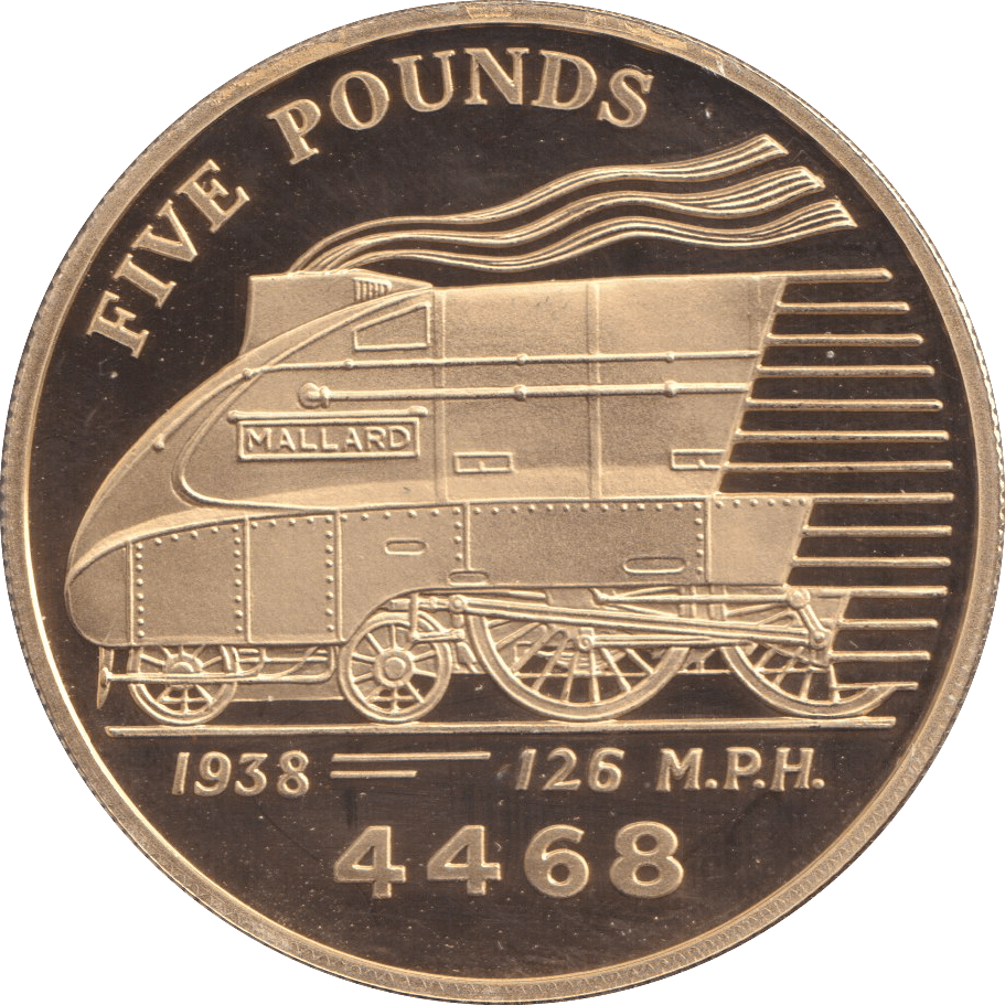 FIVE POUNDS SILVER PROOF 2006 GUERNSEY TRAIN COINS MALLARD - Silver Proof - Cambridgeshire Coins