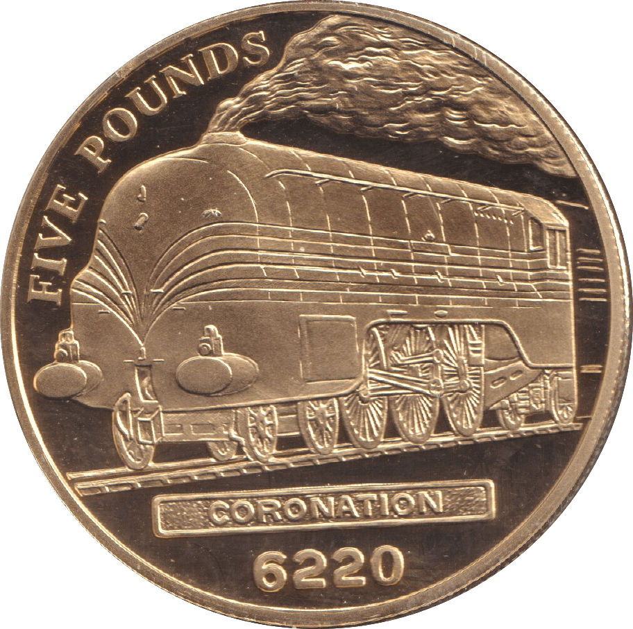 FIVE POUNDS SILVER PROOF 2006 JERSEY TRAIN COINS CORONATION - Silver Proof - Cambridgeshire Coins