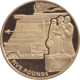 FIVE POUNDS SILVER PROOF 2006 JERSEY TRAIN COINS GOLDEN ARROW - Silver Proof - Cambridgeshire Coins