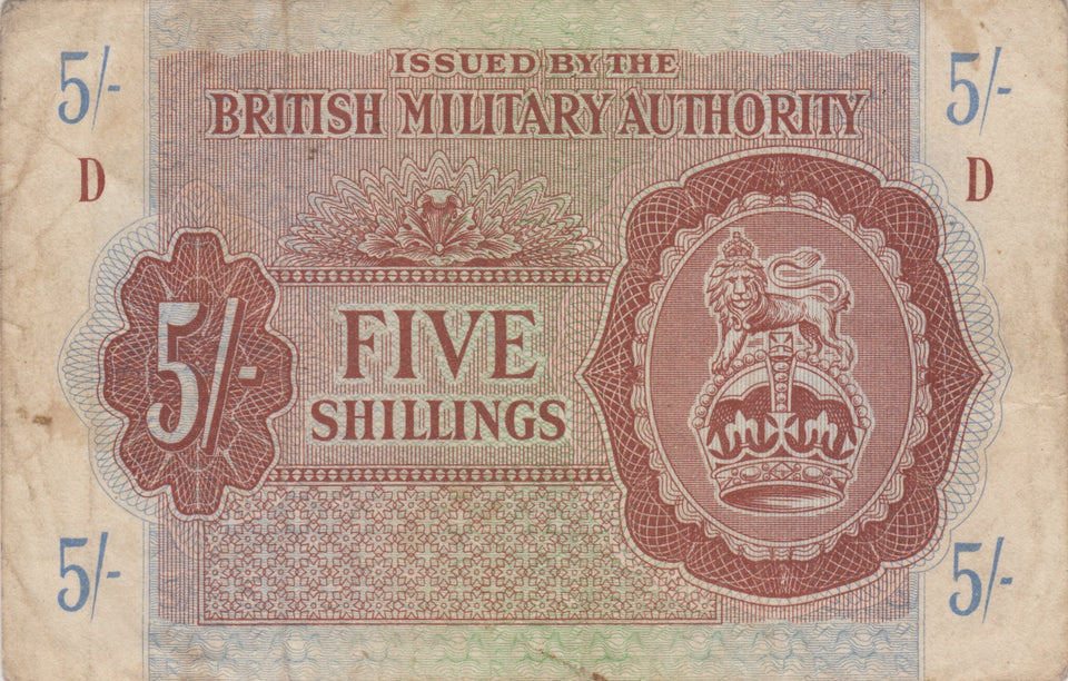 FIVE SHILLINGS BRITISH ARMED FORCES ENGLISH BANKNOTE REF 953 - WORLD BANKNOTES - Cambridgeshire Coins