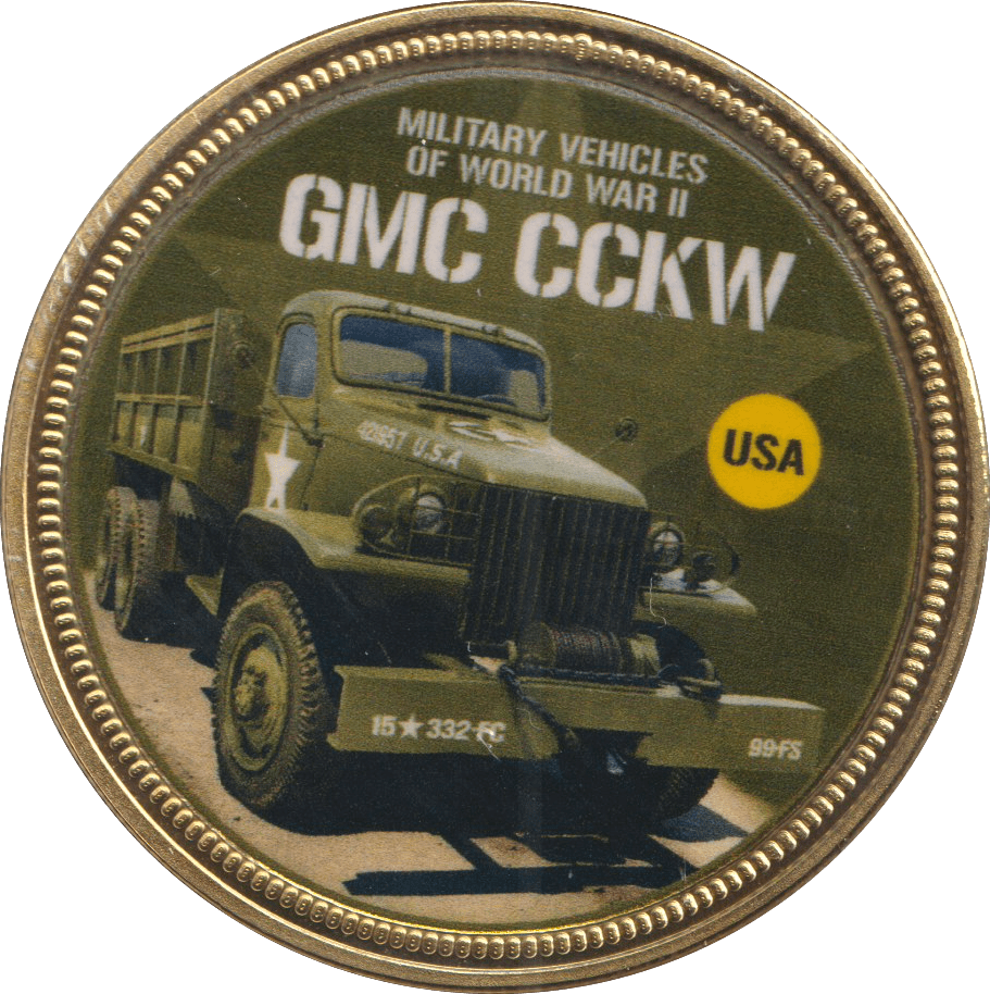 GOLD PLATED MEDAL MILITARY VEHICLES GMC CCKW - WORLD COINS - Cambridgeshire Coins