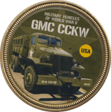 GOLD PLATED MEDAL MILITARY VEHICLES GMC CCKW - WORLD COINS - Cambridgeshire Coins