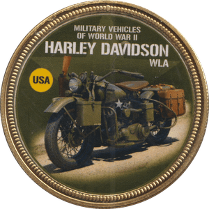 GOLD PLATED MEDAL MILITARY VEHICLES HARLEY DAVIDSON - WORLD COINS - Cambridgeshire Coins