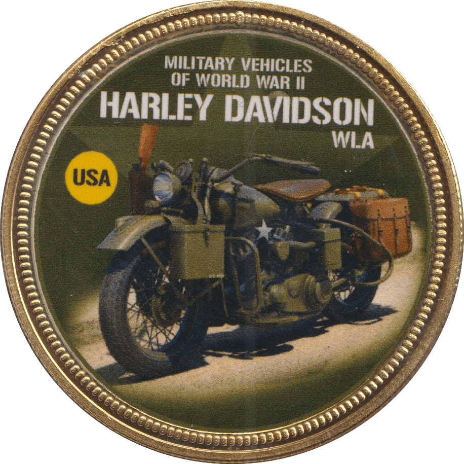 GOLD PLATED MEDAL MILITARY VEHICLES HARLEY DAVIDSON - WORLD COINS - Cambridgeshire Coins