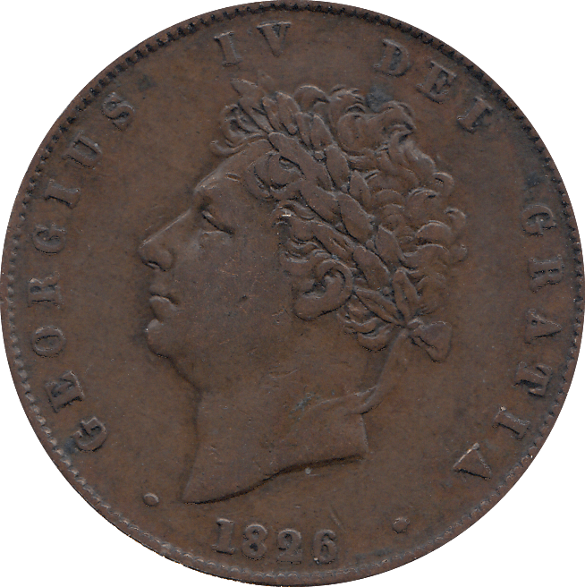 HALF PENNY 1826 (GVF) - HALFPENNY - Cambridgeshire Coins