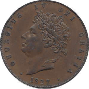 HALF PENNY 1827 (EF) - HALFPENNY - Cambridgeshire Coins