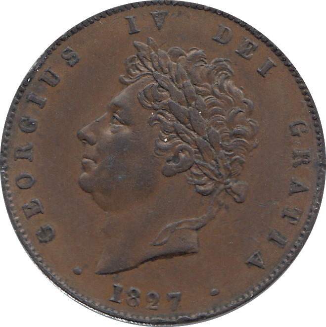 HALF PENNY 1827 (EF) - HALFPENNY - Cambridgeshire Coins