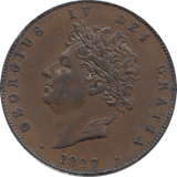 HALF PENNY 1827 (EF) - HALFPENNY - Cambridgeshire Coins