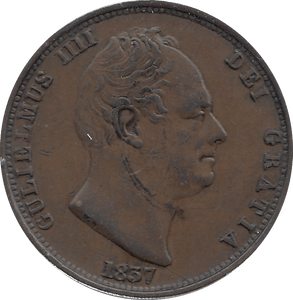 HALF PENNY 1837 (GVF) - HALFPENNY - Cambridgeshire Coins