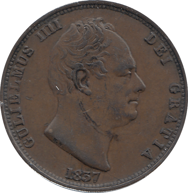 HALF PENNY 1837 (GVF) - HALFPENNY - Cambridgeshire Coins