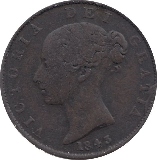 HALF PENNY 1843 (VF) - HALFPENNY - Cambridgeshire Coins