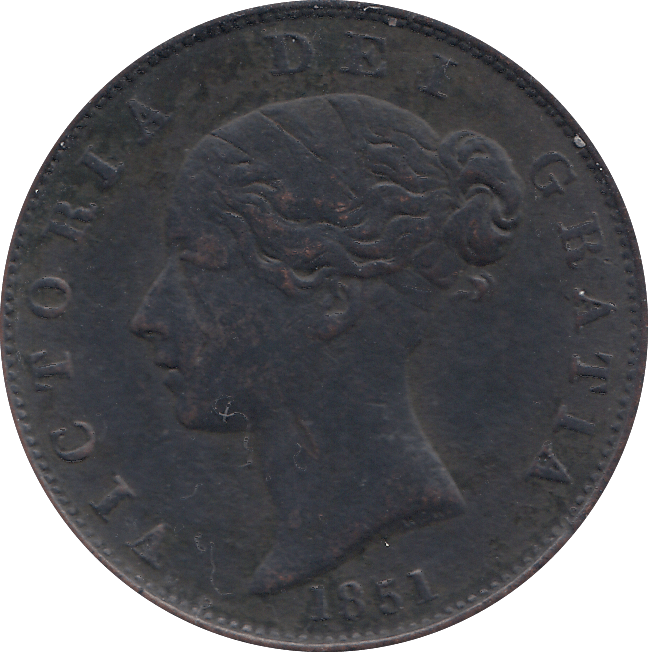 HALF PENNY 1851 (VF) - HALFPENNY - Cambridgeshire Coins