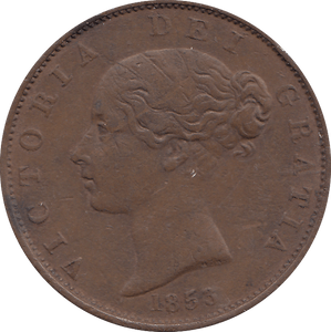 HALF PENNY 1853 (GVF) - HALFPENNY - Cambridgeshire Coins
