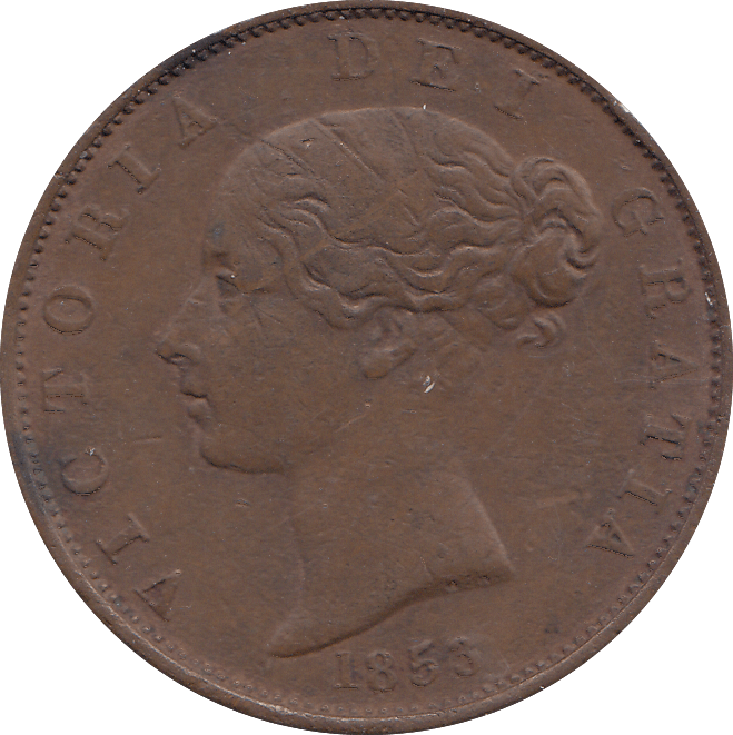 HALF PENNY 1853 (GVF) - HALFPENNY - Cambridgeshire Coins