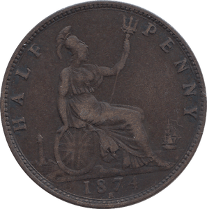 HALF PENNY 1874 H - HALFPENNY - Cambridgeshire Coins
