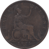 HALF PENNY 1875 H - HALFPENNY - Cambridgeshire Coins