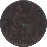 HALF PENNY 1881 H - HALFPENNY - Cambridgeshire Coins