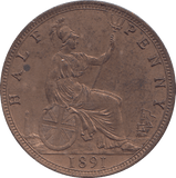 HALF PENNY 1891 - HALFPENNY - Cambridgeshire Coins