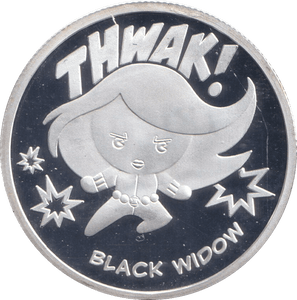 MARVEL SILVER PLATED BLACK WIDOW TOKEN ( PROOF ) - OTHER TOKENS - Cambridgeshire Coins