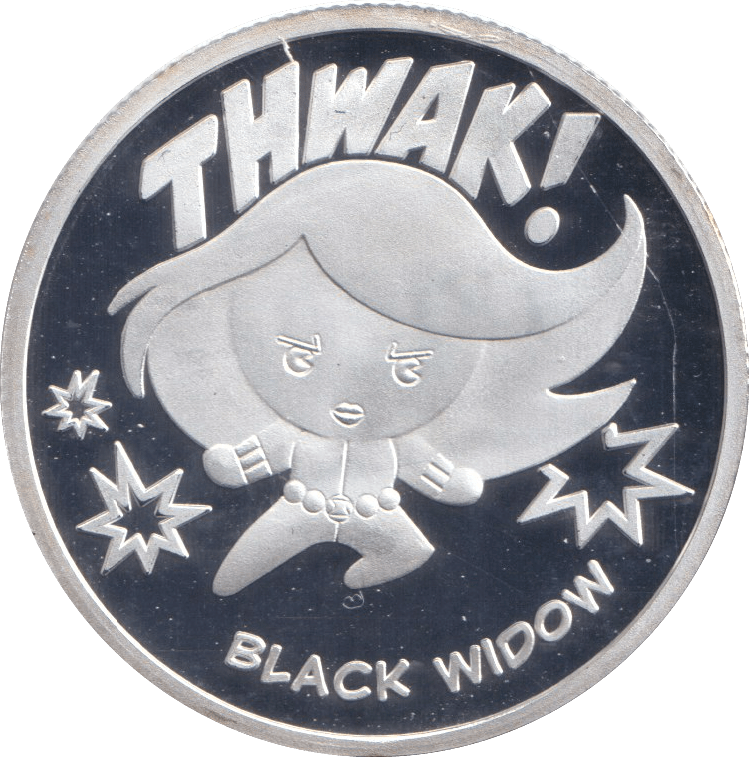 MARVEL SILVER PLATED BLACK WIDOW TOKEN ( PROOF ) - OTHER TOKENS - Cambridgeshire Coins