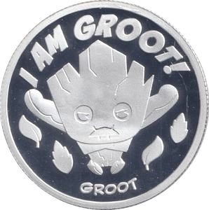 MARVEL SILVER PLATED GROOT TOKEN ( PROOF ) - OTHER TOKENS - Cambridgeshire Coins