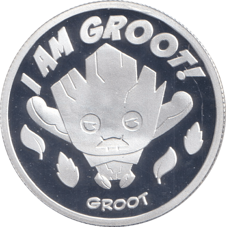 MARVEL SILVER PLATED GROOT TOKEN ( PROOF ) - OTHER TOKENS - Cambridgeshire Coins