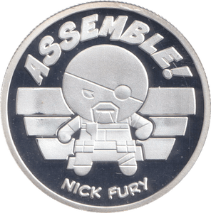 MARVEL SILVER PLATED NICK FURY TOKEN ( PROOF ) - OTHER TOKENS - Cambridgeshire Coins