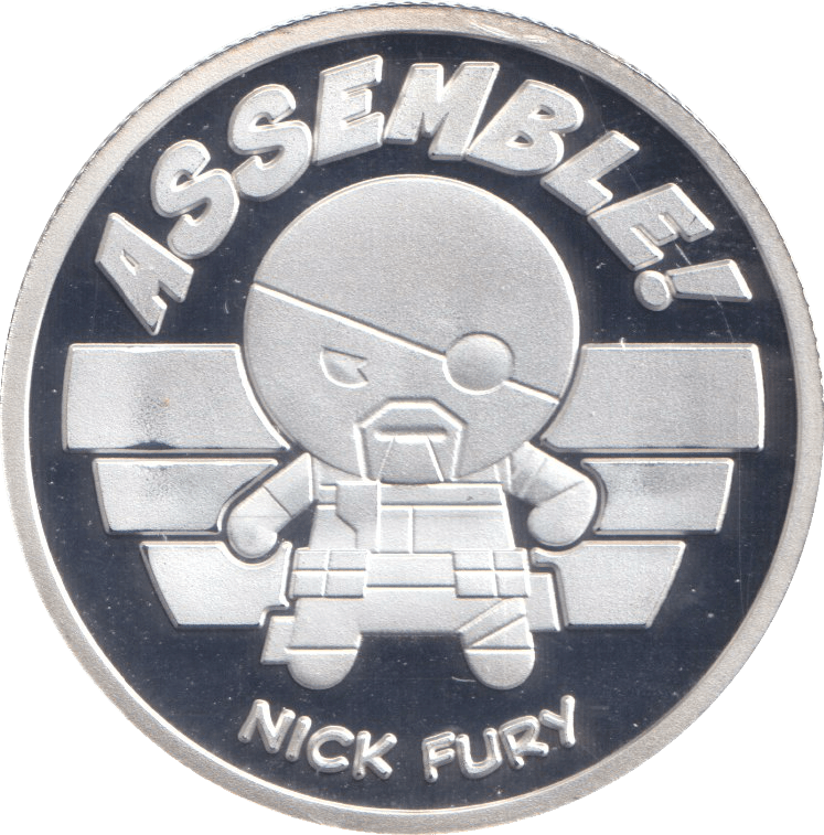 MARVEL SILVER PLATED NICK FURY TOKEN ( PROOF ) - OTHER TOKENS - Cambridgeshire Coins