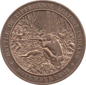 MEDALLION BATTLE OF TIPPECANOE AGAINST INDIANS - MEDALS & MEDALLIONS - Cambridgeshire Coins