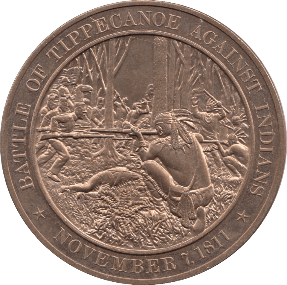 MEDALLION BATTLE OF TIPPECANOE AGAINST INDIANS - MEDALS & MEDALLIONS - Cambridgeshire Coins