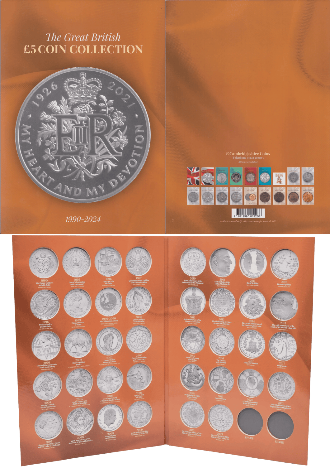 NEW 2024 UK £5 COIN HUNT ALBUM - Coin Album - Cambridgeshire Coins