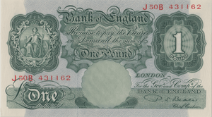 ONE POUND BANKNOTE BANK OF ENGLAND BEALE £1 - 118 - £1 BANKNOTE - Cambridgeshire Coins