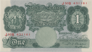 ONE POUND BANKNOTE BANK OF ENGLAND BEALE £1 - 119 - £1 BANKNOTE - Cambridgeshire Coins