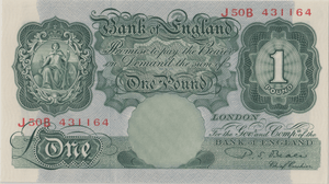 ONE POUND BANKNOTE BANK OF ENGLAND BEALE £1 - 122 - £1 BANKNOTE - Cambridgeshire Coins