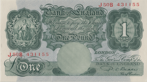 ONE POUND BANKNOTE BANK OF ENGLAND BEALE £1 - 127 - £1 BANKNOTE - Cambridgeshire Coins