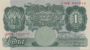 ONE POUND BANKNOTE BANK OF ENGLAND BEALE £1 - 128 - £1 BANKNOTE - Cambridgeshire Coins