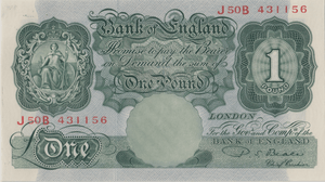 ONE POUND BANKNOTE BANK OF ENGLAND BEALE £1 - 131 - £1 BANKNOTE - Cambridgeshire Coins