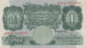 ONE POUND BANKNOTE BANK OF ENGLAND BEALE £1 - 138 - £1 BANKNOTE - Cambridgeshire Coins