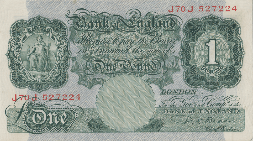 ONE POUND BANKNOTE BANK OF ENGLAND BEALE £1 - 138 - £1 BANKNOTE - Cambridgeshire Coins