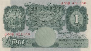 ONE POUND BANKNOTE BANK OF ENGLAND BEALE £1 - 140 - £1 BANKNOTE - Cambridgeshire Coins
