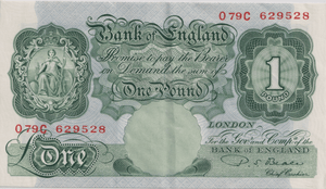ONE POUND BANKNOTE BANK OF ENGLAND BEALE £1 - 149 - £1 BANKNOTE - Cambridgeshire Coins