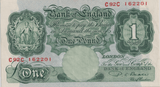 ONE POUND BANKNOTE BANK OF ENGLAND BEALE £1 - 154 - £1 BANKNOTE - Cambridgeshire Coins