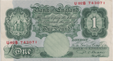 ONE POUND BANKNOTE BANK OF ENGLAND BEALE £1 - 155 - £1 BANKNOTE - Cambridgeshire Coins