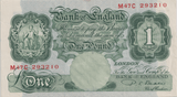 ONE POUND BANKNOTE BANK OF ENGLAND BEALE £1 - 156 - £1 BANKNOTE - Cambridgeshire Coins